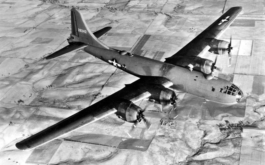 Boeing made at least 20 versions of the B-29 Superfortress bomber, and it was the Enola Gay that became an iconic weapon of World War II, dropping an atomic bomb over Hiroshima, Japan, Aug. 6, 1945. The B-29 featured a pressurized cabin and range of up to 3,250 miles when carrying 20,000 pounds of bombs.