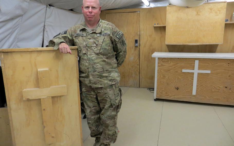 Maj. David Trogdon, chaplain of the 3rd Infantry Division's 4th Brigade Combat Team stationed in Afghanistan's Logar province, suffers from PTSD. "If I can help reduce the stigma, then it's worth me talking about it," he said.