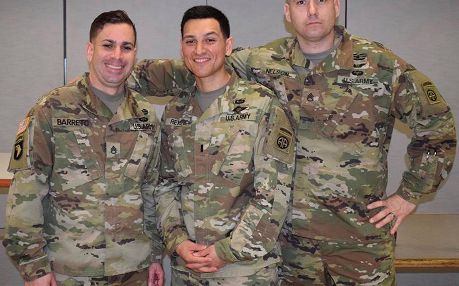 Sgt. 1st Class Elis A. Barreto Ortiz, 34, left, from Morovis, Puerto Rico, died when a vehicle-borne improvised explosive device detonated near his vehicle, the Pentagon said in a statement Friday, Sept. 6, 2019.