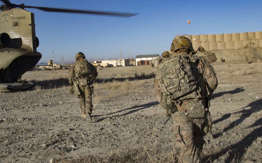 Paratroopers assigned to C Troop, 5th Squadron, 73rd Cavalry Regiment, 3rd Brigade Combat Team, 82nd Airborne Division in in Southeastern Afghanistan on Dec. 29, 2019. 