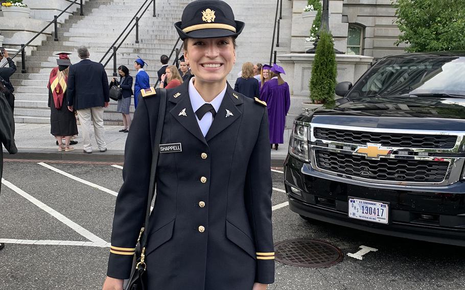 Second Lt. Lauren Shappell of Virginia was chosen to represent military graduates at a White House ceremony Friday to honor students from the class of 2020. 