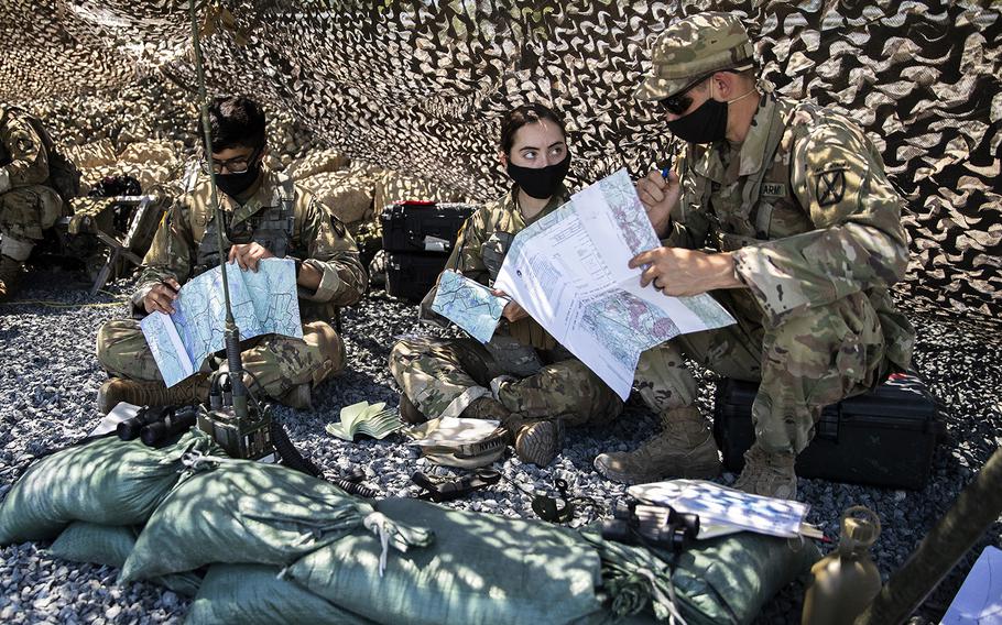 U.S. Military Academy at West Point Class of 2023 cadets learn how to conduct fire missions with the help of 3rd Brigade, 10th Mountain Division soldiers as part of their Cadet Field Training, July 21, 2020.