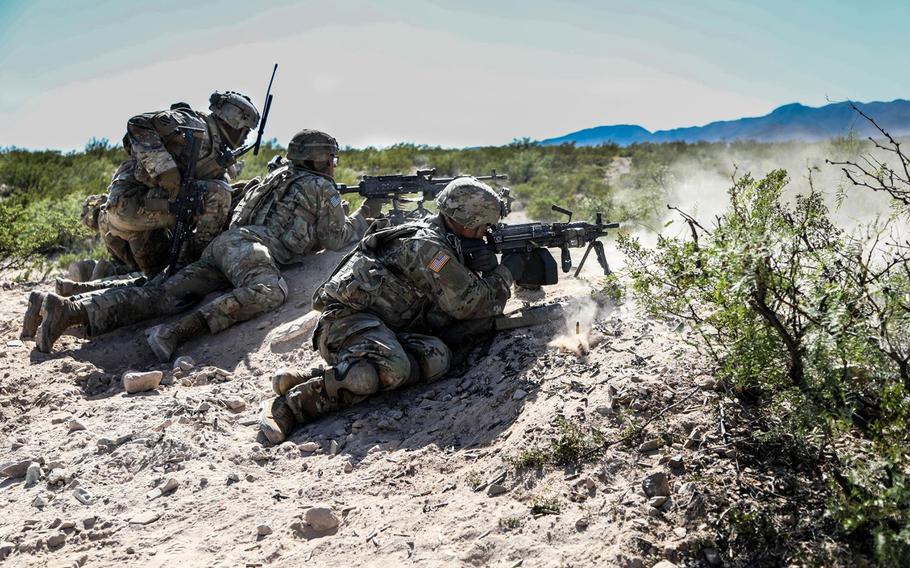Soldiers with Company A, 4th Battalion “Regulars”, 6th Infantry Regiment, 3rd Armored Brigade Combat Team, 1st Armored Division, conducted squad live-fire exercises at Fort Bliss, Texas, Oct. 7-18, 2019.