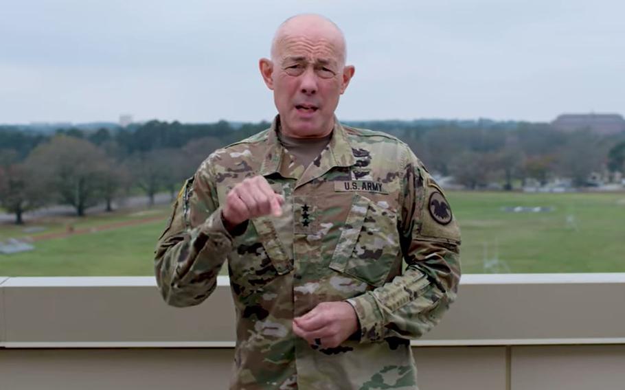 “When in doubt, just stay where you are, you are not traveling, period, on government business,” Lt. Gen. Charles Luckey, the Army reserve chief, said in a Facebook post.