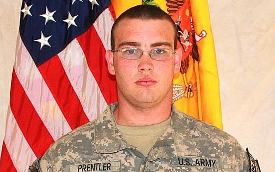 Spc. Joseph T. Prentler, of Fenwick, Mich., was killed Monday in Mama Kariz, Kandahar province, following an attack by insurgents using an improvised explosive device.
