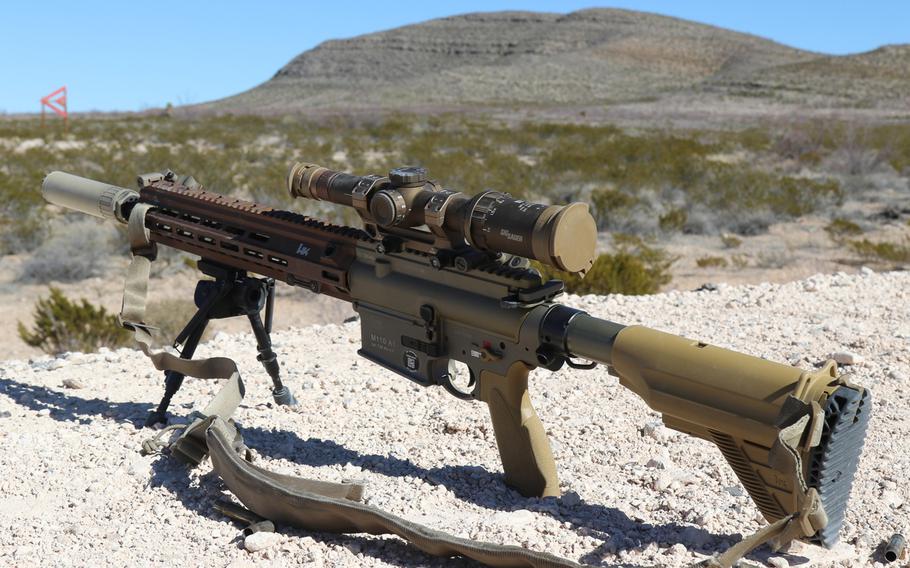 The Squad Designated Marksman Rifle at Fort Bliss, Texas, in January 2019. Germany's Heckler & Koch has shipped the first batch of rifles to the Army and will deliver thousands through mid-2021.