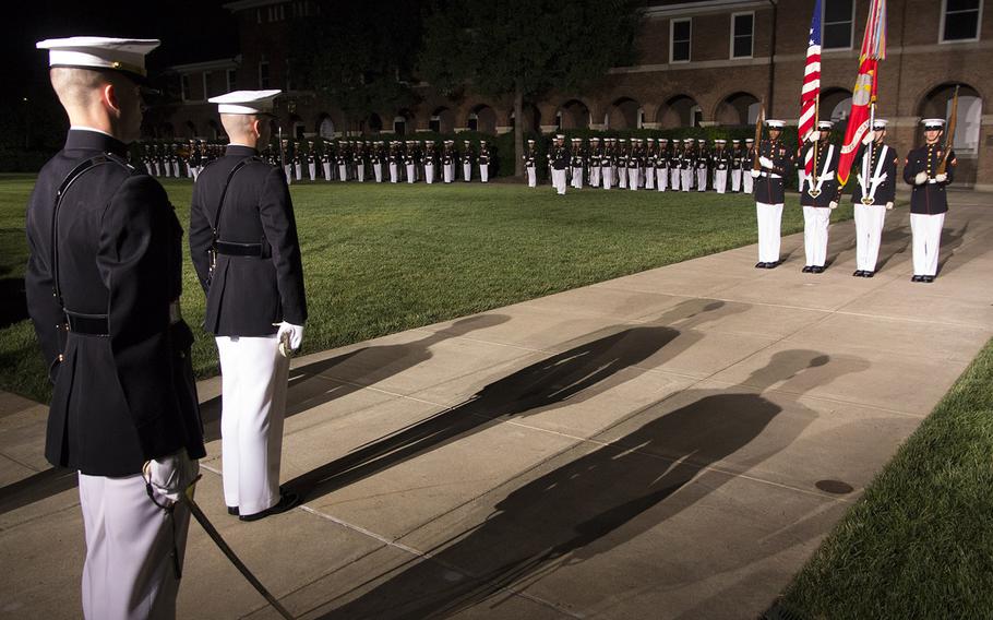 The evening parade at Marine Barracks Washington, June 27, 2014.