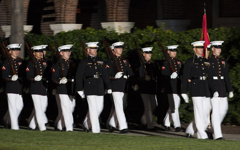 The evening parade at Marine Barracks Washington, June 27, 2014.
