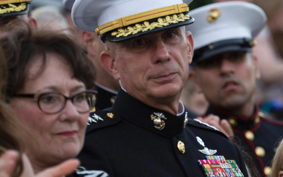 Guests at the evening parade at Marine Barracks Washington, June 27, 2014.