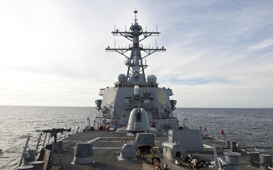 In this file photo from 2011, the guided-missile destroyer USS Porter transits the Atlantic Ocean.  


