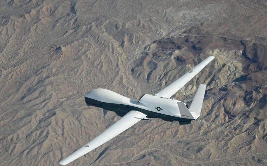 The MQ-4C Triton drone, made by Northrop Grumman for the U.S. Navy, completed its ninth test flight, which was reported by the defense manufacturer Jan. 6, 2014.