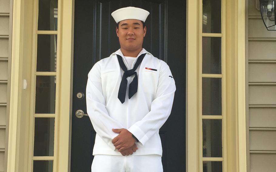 Seaman Apprentice Joseph Min Naglak, 21, was killed after being struck by a plane propeller aboard the USS George H.W. Bush on Monday, Sept. 18, 2018.