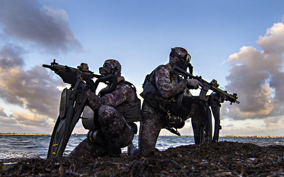 Members of Naval Special Warfare Group 2 conduct military dive operations of the East Coast of the United States. The elite group is under scrutiny because of problems in the ranks that have ranged in recent years from allegations of war crimes committed against detained enemies and civilians and drug use to complaints of sexual assault, child pornography and molestation.