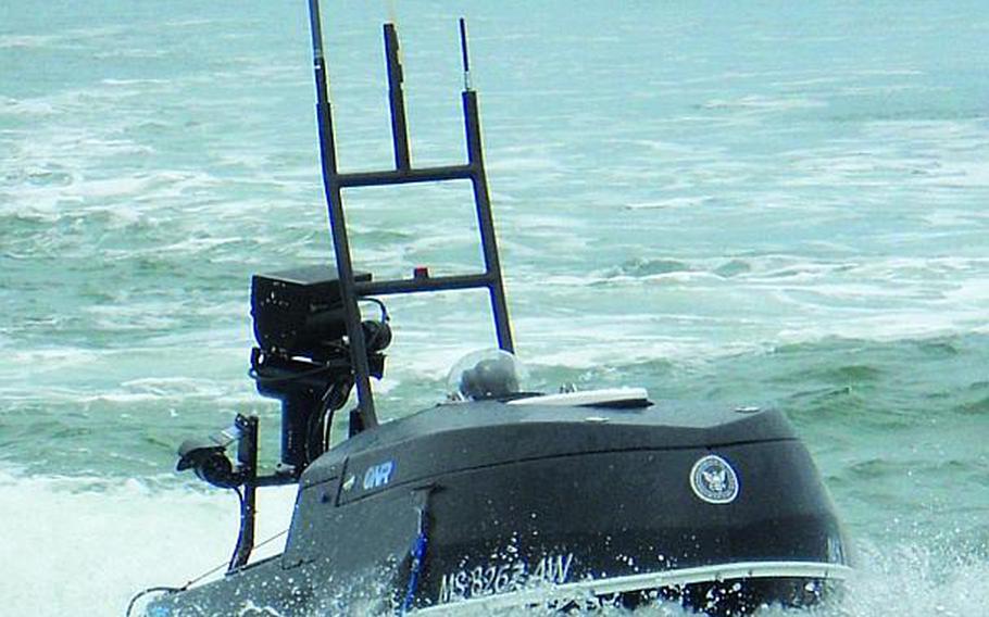 The Office of Naval Research recently conducted tests on the Blackfish, an unmanned, remote-controlled jet ski that developers are hoping could be a cost-effective way for the Navy to better protect its ships in port.
Courtesy of QinetiQ North America