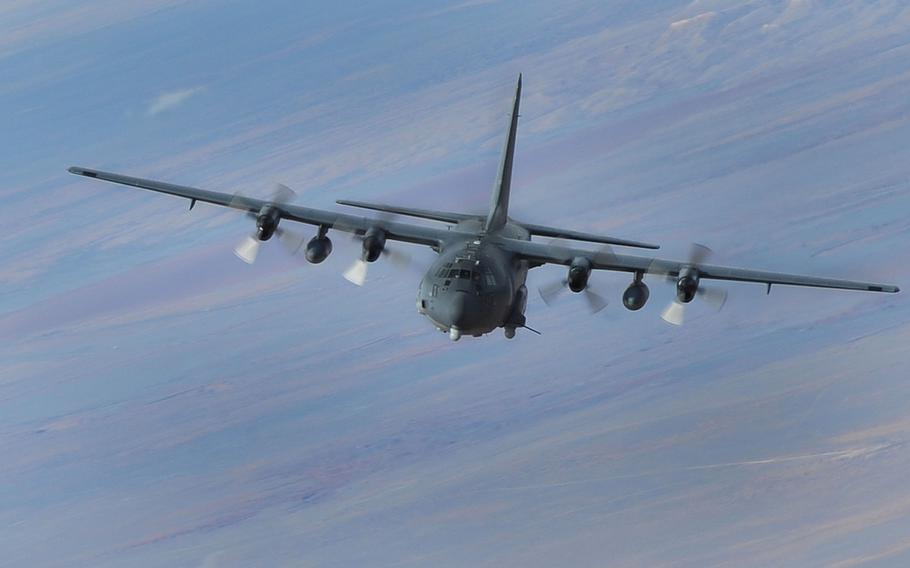An AC-130W Stinger II gunship as shown on the Air Force's website. The same type of special operations aircraft joined the Navy in maritime operations in the Persian Gulf for the first time recently.