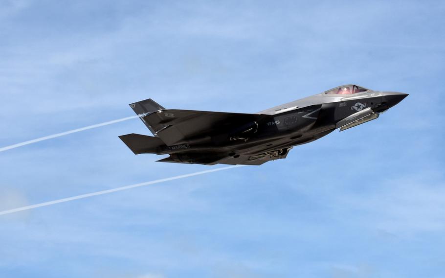 An F-35C Lightning II Joint Strike Fighter takes off at Naval Air Station Key West's Boca Chica Field, in November 2016. Two pilots recently were the first to graduate from the Navy Strike Fighter Tactics Instructor course, popularly known as TOPGUN, while flying F-35C jets.