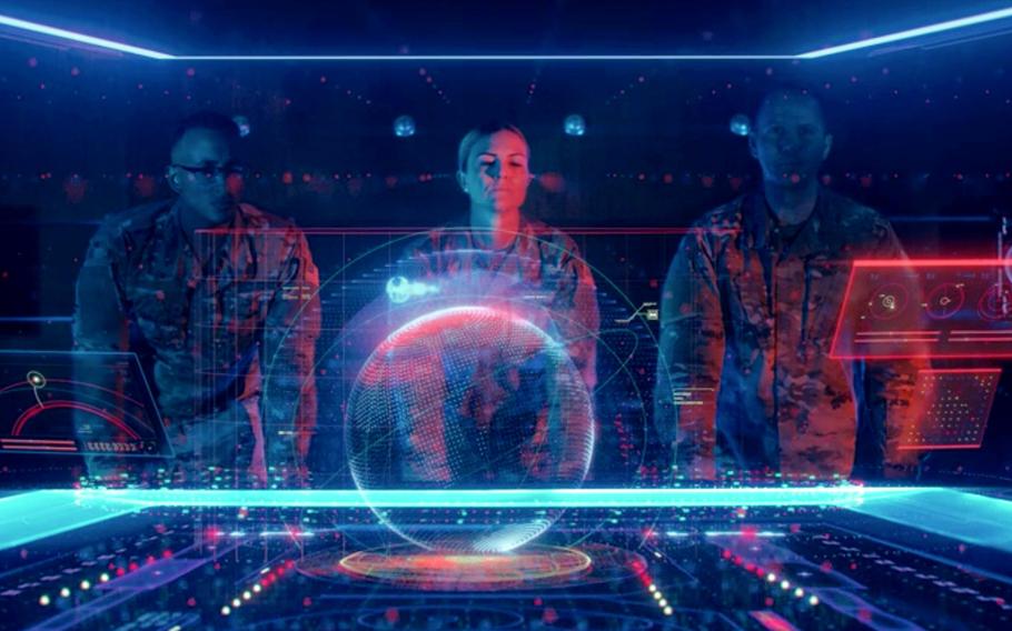 A screenshot from a U.S. Space Force recruiting ad, released in May. Space Force announced Tuesday, June 30, 2020, details of its structure, with three echelons of command.