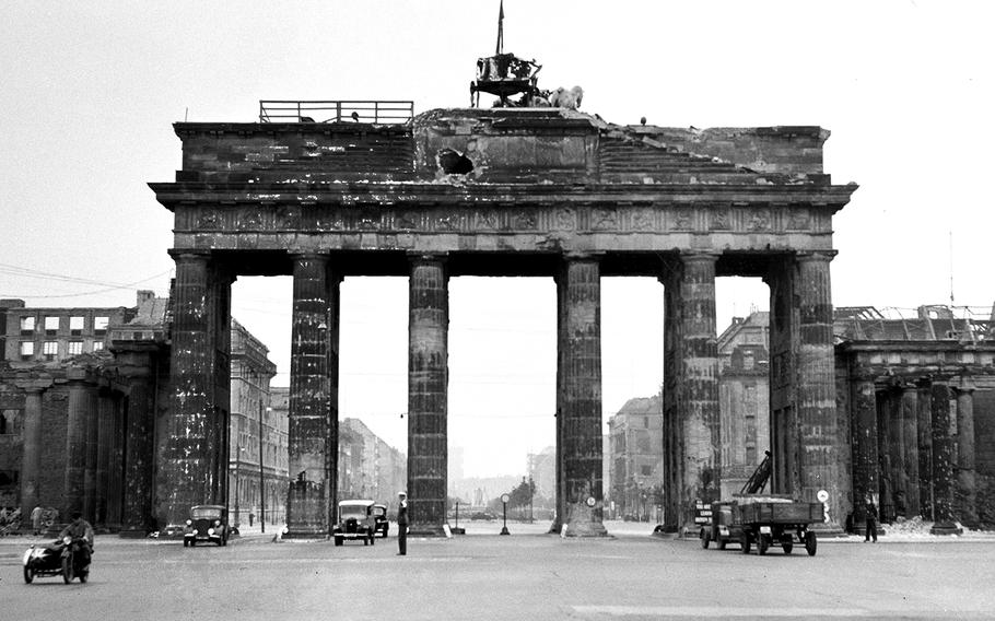 War-damaged Brandenburg Gate, 1948 | Stars and Stripes
