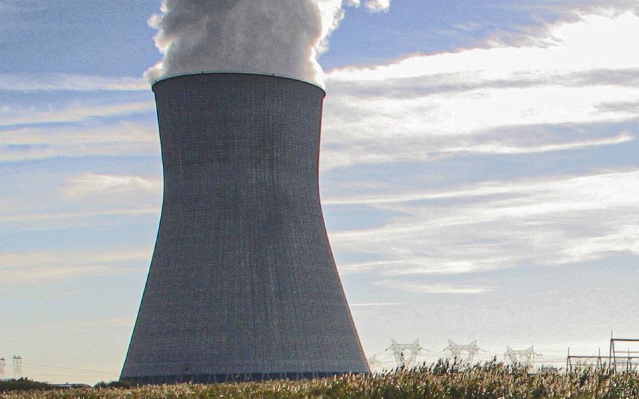 A cooling tower is seen at the Salem-Hope nuclear generating plant near Salem, N.J., on Oct. 22, 2002. According to reports on Thursday, Aug. 18, 2022, Germany plans to postpone the closure of its last three nuclear plants.