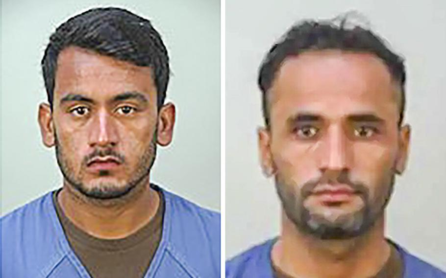 Afghan refugees Bahrullah Noori, left, and Mohammad Haroon Imaad. Noori faces child sex charges and Imaad faces assault charges for choking and suffocating his wife.