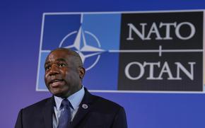 FILE - British Foreign Secretary David Lammy talks to journalists in Antalya, southern Turkey, May 15, 2025. (AP Photo/Khalil Hamra, file)