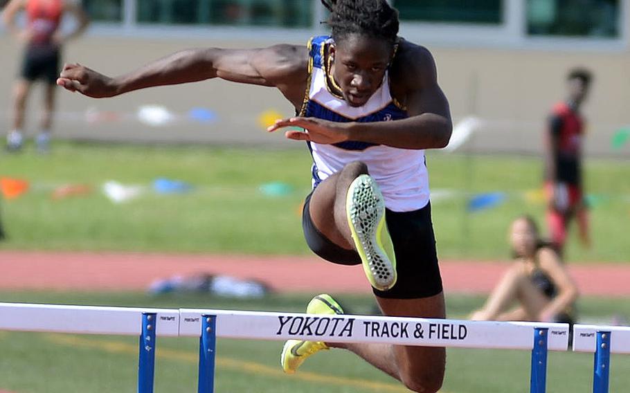 Guam High senior Cameron Brantley led the way in both the boys 110- and 300-meter hurdle preliminaries.