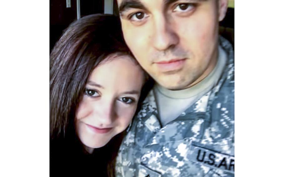 A video screen grab shows Cati Blauvelt with her husband John, then an Army recruiter, before her stabbing death. John Blauvelt, on the run for six years and designated a deserter, was arrested in Oregon on Wednesday, July 20, 2022.
