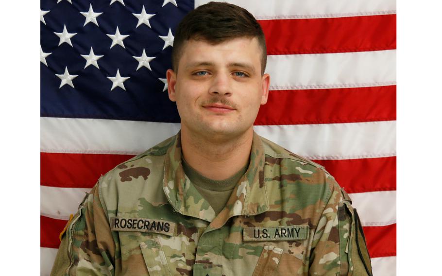 Pfc. Brandon Rosecrans, 27, was found dead with a gunshot wound in Harker Heights, Texas, on May 18, 2020. Brandon Olivares pleaded guilty to murder and was sentenced Friday, March 24, 2023, to 40 years in prison.