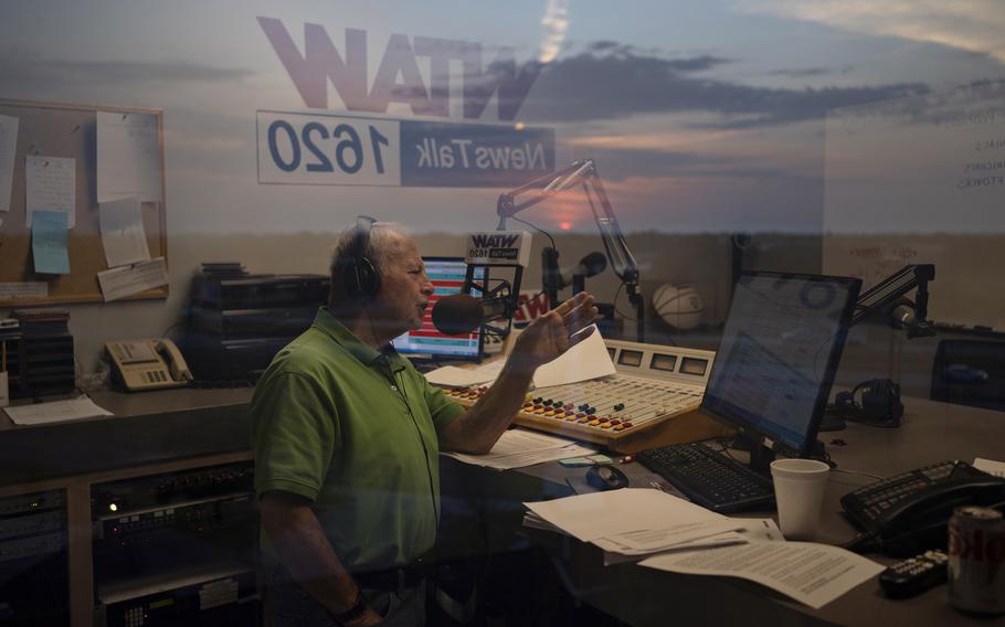 Scott DeLucia discusses traffic, sports and what’s good to watch on TV during his WTAW morning show “The Infomaniacs,” in College Station, Texas. 