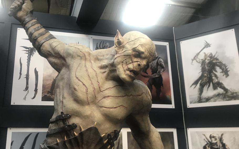 See a life-size Orc statue from the movies 