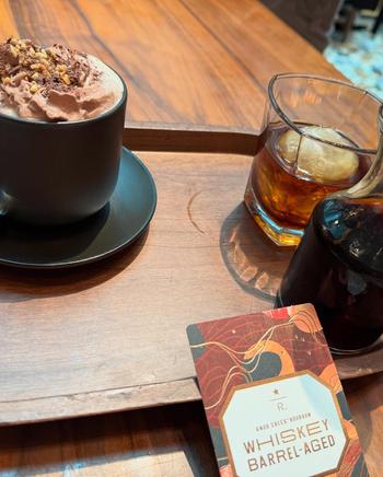 Hot chocolate and whiskey-barrel coffee at Starbucks Reserve Milan