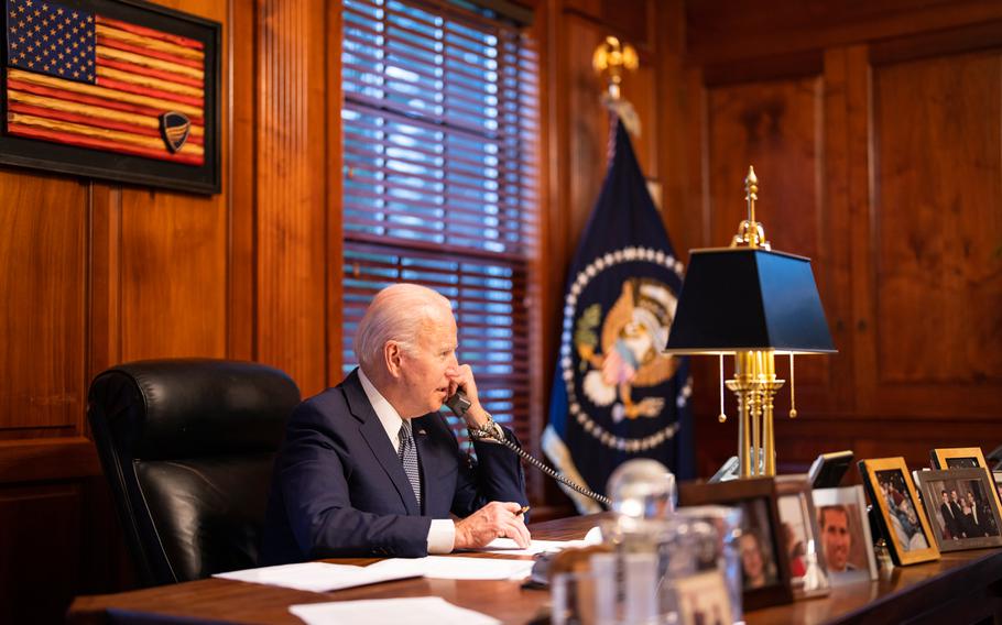 President Joe Biden on Thursday decried the violent mob of President Donald Trump’s supporters who breached the Capitol a year ago, saying that “democracy was attacked” and urging Americans to make sure such an attack “never, never happens again.” Biden took direct aim at Trump, who he said could not accept that he lost and “created and spread a web of lies about the 2020 election.”