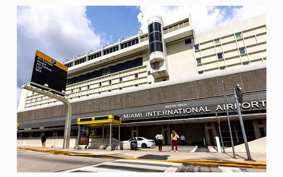 A look toward departure gates and the exterior of Miami International Airport Hotel at MIA on June 30, 2023, in Miami. 