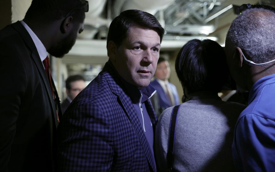 Rep. Jodey Arrington (R-TX) arrives to a meeting with the House Republican Steering Committee at the U.S. Capitol Building on Jan. 11, 2023, in Washington, D.C.