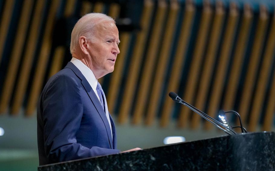 President Biden speaking at the 77th session of the United Nations General Assembly on September 21, 2022. The United States for several months has been sending private communications to Moscow warning Russia’s leadership of the grave consequences that would follow the use of a nuclear weapon, according to U.S. officials.