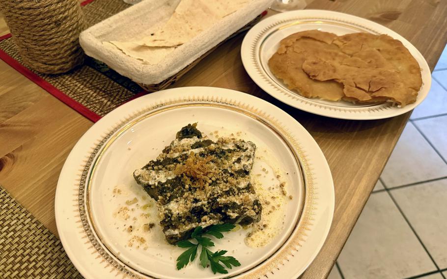Various Persian appetizers at a restaurant in Naples.