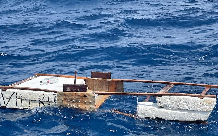 Four people tried to make it to Florida’s shores from Cuba on a makeshift raft, according to the U.S. Coast Guard. 