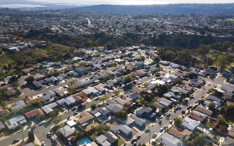 Single family homes line the streets of Clairemont on Tuesday, Oct. 27, 2020, in San Diego, Calif.