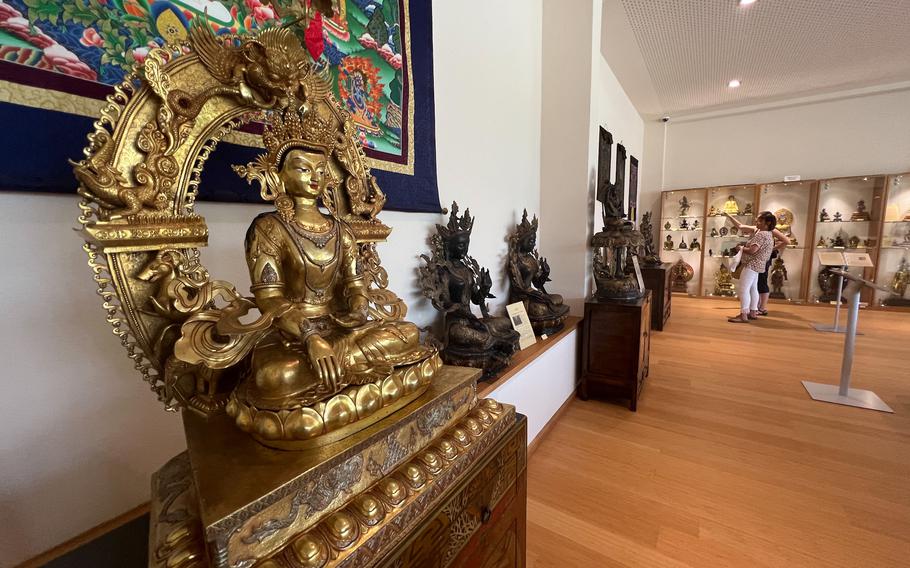 A selection of Bodhisattva statues from Tibet are on display at the Buddha Museum in Traben-Trarbach, Germany, June 11, 2022. Bodhisattvas are venerated teachers, practitioners and often times mythical enlightened beings who are believed to help others striving to attain enlightenment.