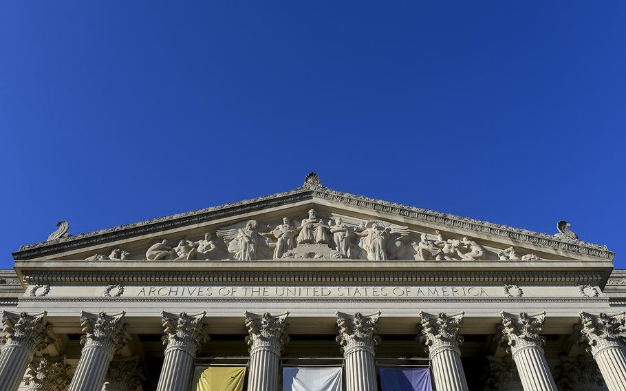 The National Archives building on Pennsylvania Avenue in Washington. 