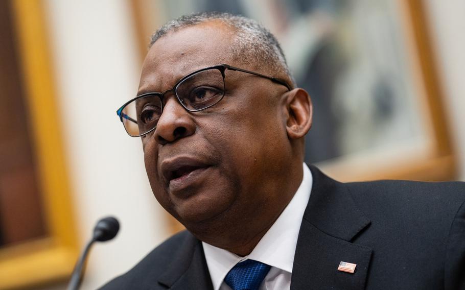 Lloyd Austin, U.S. secretary of defense, during a House Armed Services Committee hearing in Washington, D.C., on April 5, 2022. 