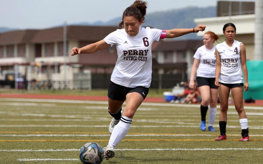 Sasha Malone takes a penalty kick.