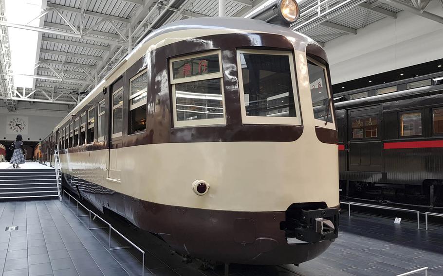 A Class Moha 52 electric railcar on display at SCMaglev and Railway Park Museum in Nagoya, Japan.