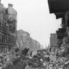 Wreckage and debris fill a street in Berlin on July 31, 1945.