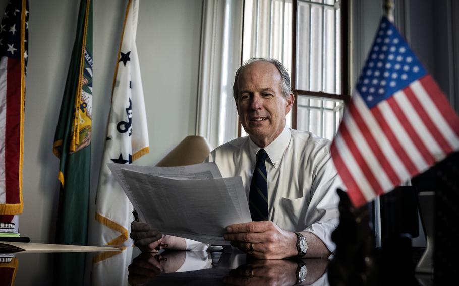 David Lebryk, who is fiscal assistant secretary of the Treasury Department, sits in his office in Washington. 