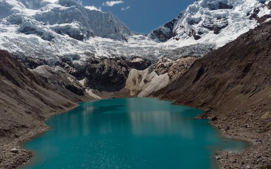 Lake Palcacocha in Huaraz, Peru, in May 2022. MUST CREDIT: Photo for The Washington Post by Angela Ponce.