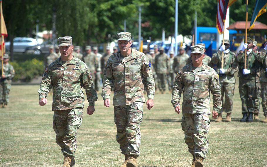 Three generals side by side by side.
