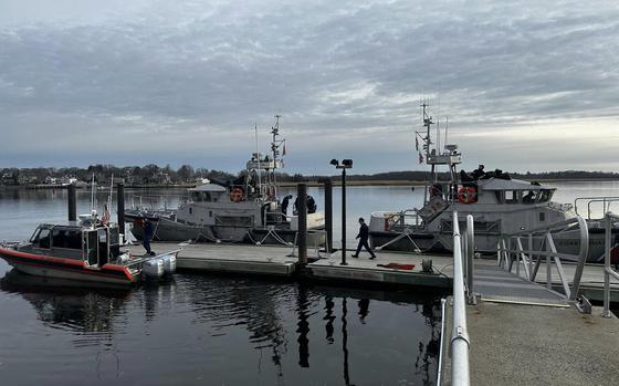 Crews from Coast Guard Station Merrimack River conduct an inspection on April 1, 2024.