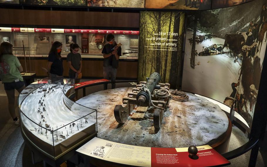 Weaponry on display in the Founding the Nation Gallery at the National Museum of the United States Army on its reopening day, June 14, 2021.