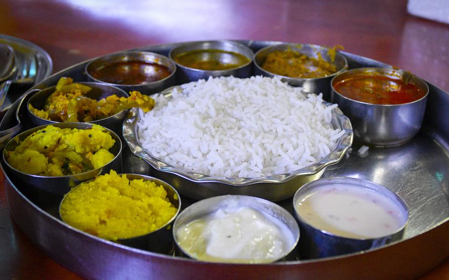 The thalis at Swagat in Manama, Bahrain, allow customers to sample several dishes at a low cost.